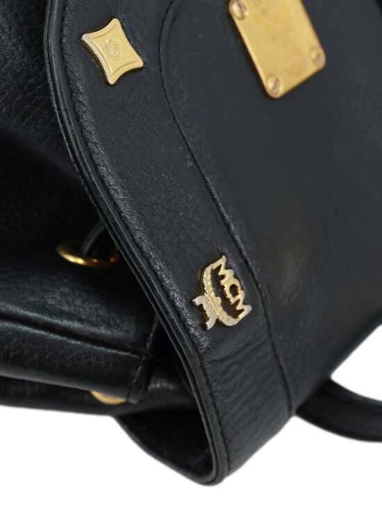 MCM  Logo Vintage Leather Drawstring Backpack Black main image 4